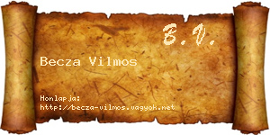 Becza Vilmos névjegykártya